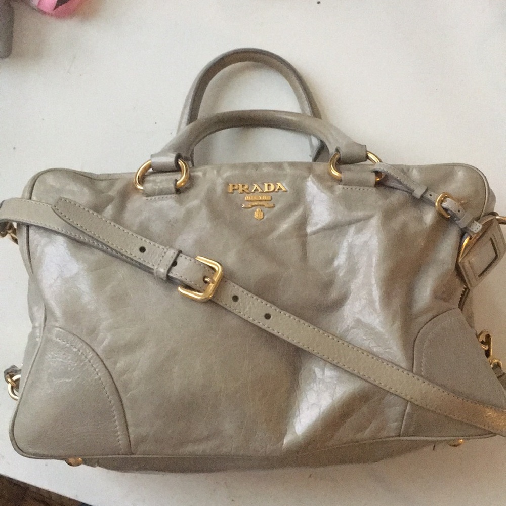 PRADA bag Gray Excellent Used Condition